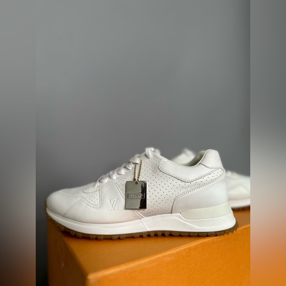 Louis Vuitton x Supreme White Run Away Sneakers